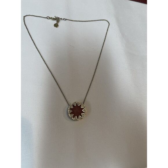 House of Harlow red leather - gold pendant, perfect condition. - Picture 3 of 16